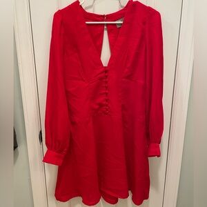 ASOS Vibrant Red Long Sleeve Dress